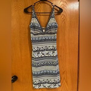 Tommy Bahama Black and White Bodycon Mini Dress